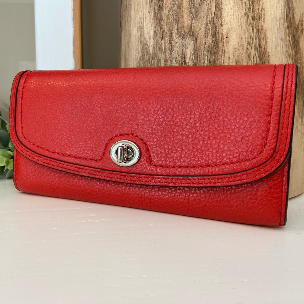 COACH PARK LEATHER TURNLOCK SLIM WALLET (F51393)